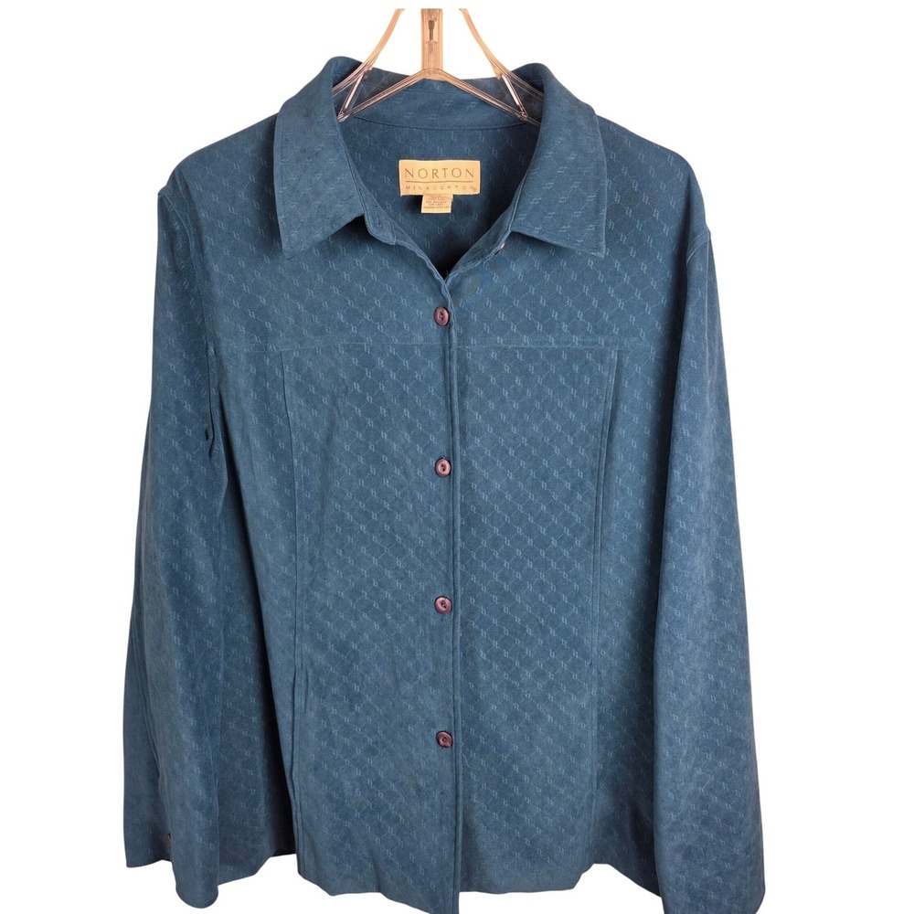 NORTON McNAUGHTON Vtg‎ Womens Teal Tunic Size 16 Effortless Layering